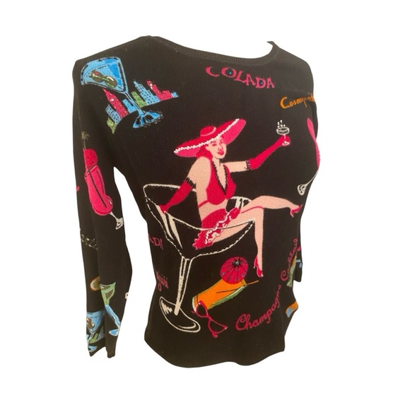 Vintage Elizabeth NY Knit Beaded Cocktsil Sweater - Picture 2 of 6